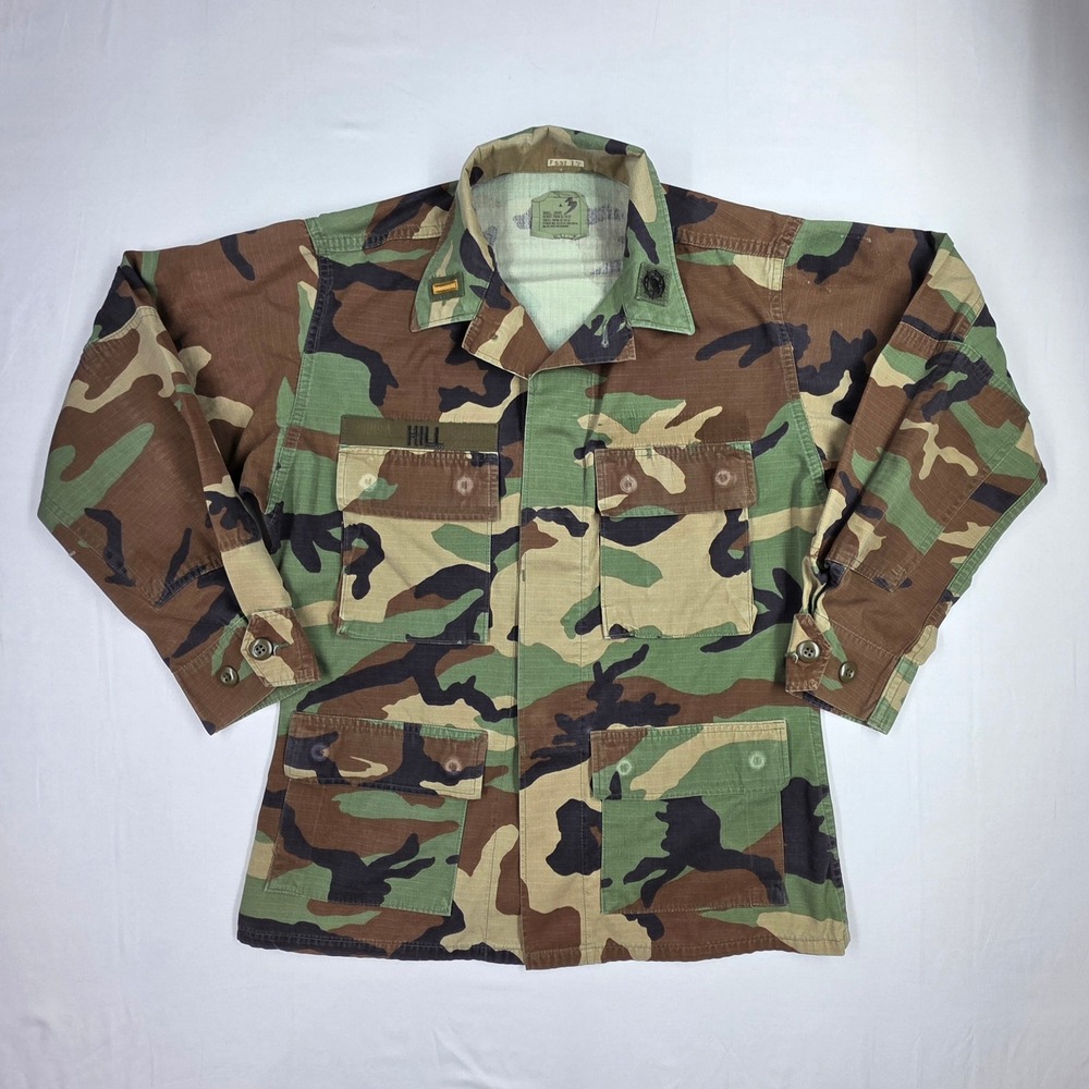 Vintage US Military Woodland Camo BDU Field Jacket Small Short Ripstop Hill